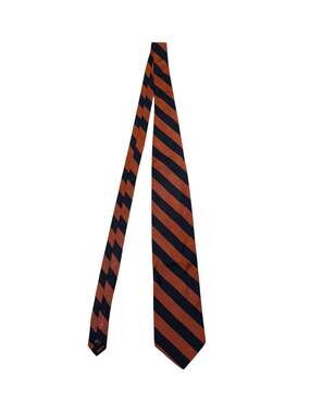 Jos. A. Bank Men's Silk Striped Tie Orange and Navy Blue